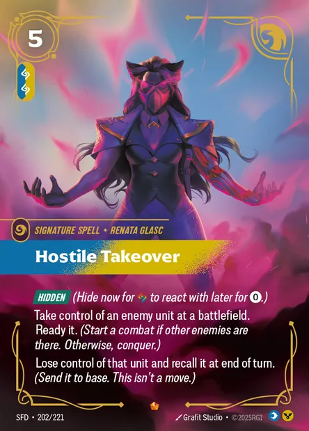 Hostile Takeover, carte Riftbound SFD 202 — extension Spiritforged