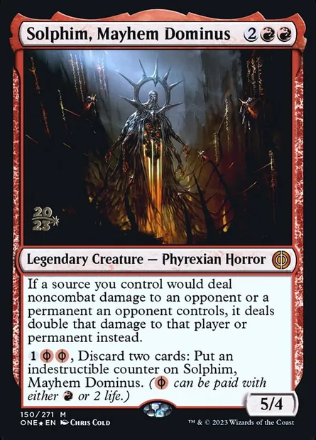 Solphim, Mayhem Dominus, Magic card PONE 150s — Phyrexia: All Will Be One Promos set