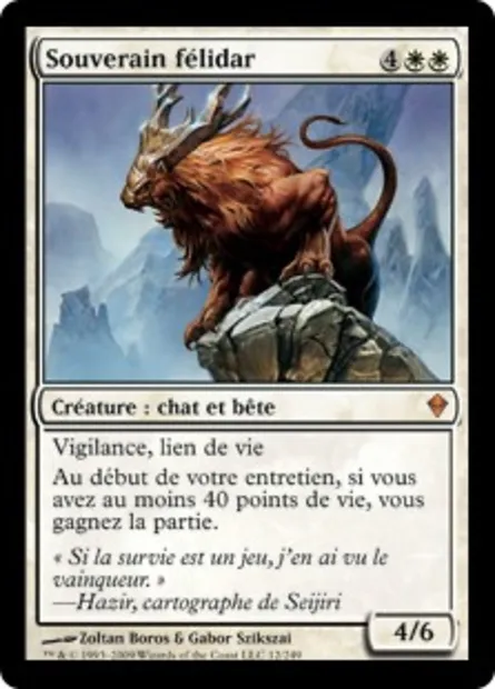 Souverain félidar, carte Magic ZEN 12 — extension Zendikar