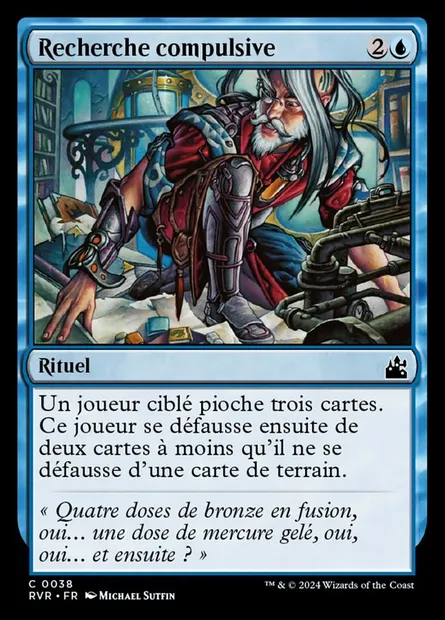 Recherche compulsive, carte Magic RVR 38 — extension Ravnica Remastered