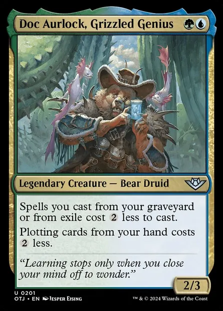 Doc Aurlock, Grizzled Genius, Magic card OTJ 201 — Outlaws of Thunder Junction set