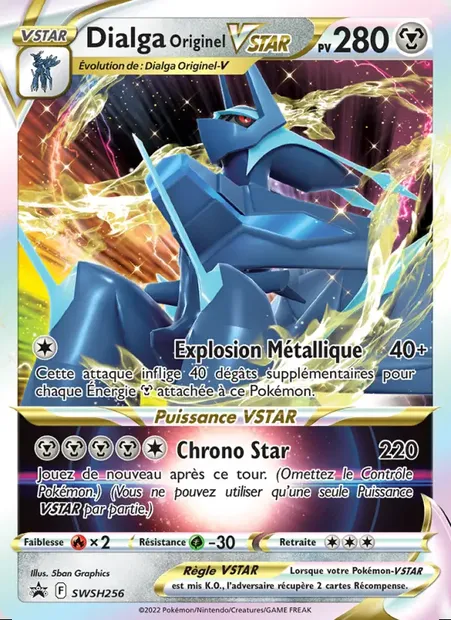 Dialga Originel VSTAR, carte Pokémon SWSH 256 — extension Promo SWSH