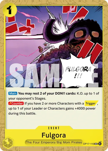 Fulgora, One Piece card OP17-116 — THE WORLD’S STRONGEST WARRIORS set