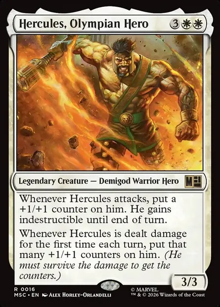 Hercules, Olympian Hero, Magic card MSC 16 — Marvel Super Heroes Commander set