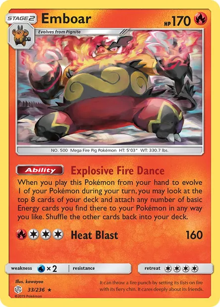 Emboar, Pokémon card CEC 33 — Cosmic Eclipse set