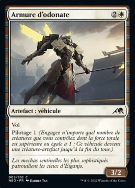 Armure d'odonate, carte Magic NEO 9 — extension Kamigawa: La Dynastie Néon