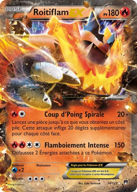 Roitiflam EX, carte Pokémon BKP 14 — extension Rupture Turbo