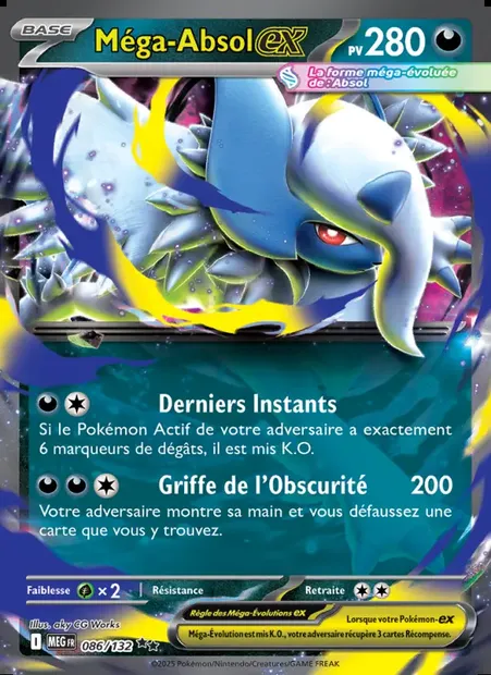Méga-Absol-ex, carte Pokémon MEG 086 — extension Méga-Évolution