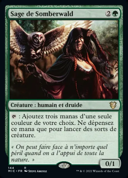 Sage de Somberwald, carte Magic MIC 144 — extension Midnight Hunt Commander