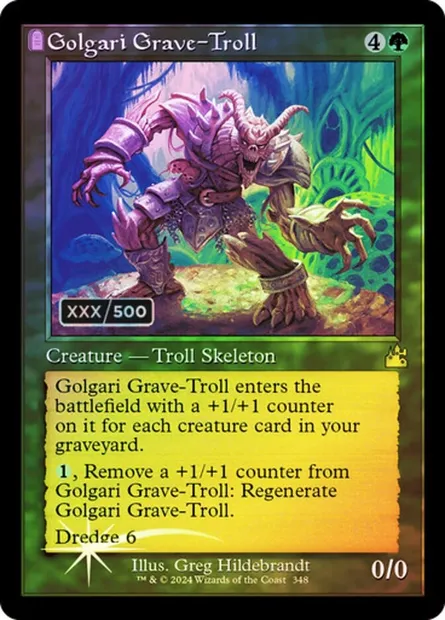 Golgari Grave-Troll, Magic card RVR 348z — Ravnica Remastered set