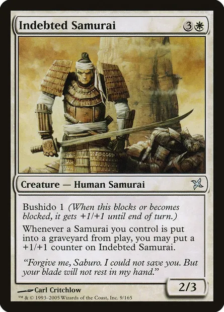 Samouraï redevable, carte Magic BOK 9 — extension Traîtres de Kamigawa