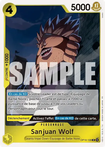 Sanjuan Wolf, carte One Piece OP16-106 — extension L'HEURE DE LA BATAILLE DÉCISIVE