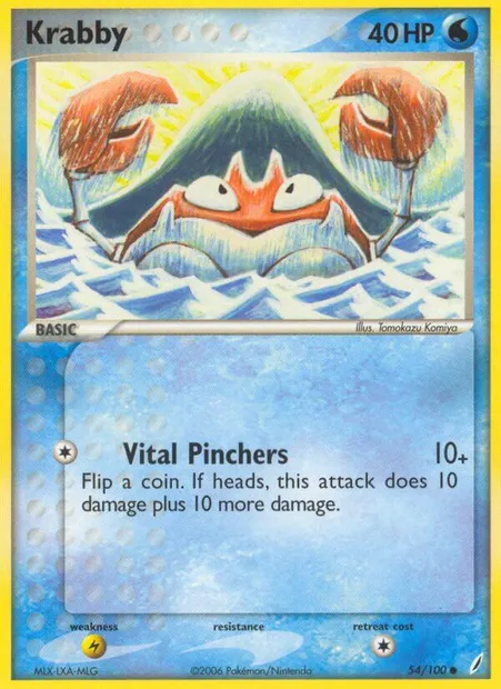 Krabby, Pokémon card CG 54 — Crystal Guardians set