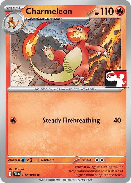 Charmeleon, Pokémon card PPS 012h — Play! Pokémon Prize Pack Series set
