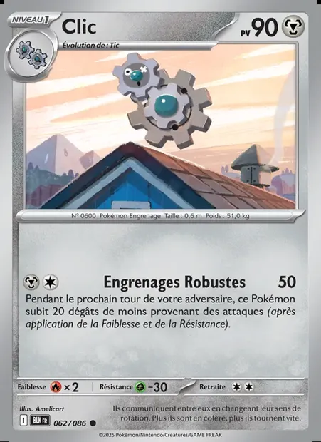 Clic, carte Pokémon BLK 062 — extension Foudre Noire