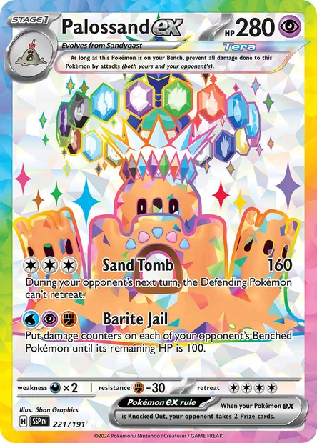 Palossand ex, Pokémon card SSP 221 — Surging Sparks set