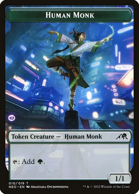 Human Monk, carte Magic TNEO 10 — extension Kamigawa: Neon Dynasty Tokens