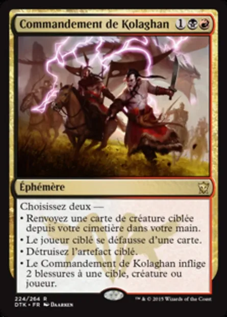 Commandement de Kolaghan, carte Magic DTK 224 — extension Les Dragons de Tarkir