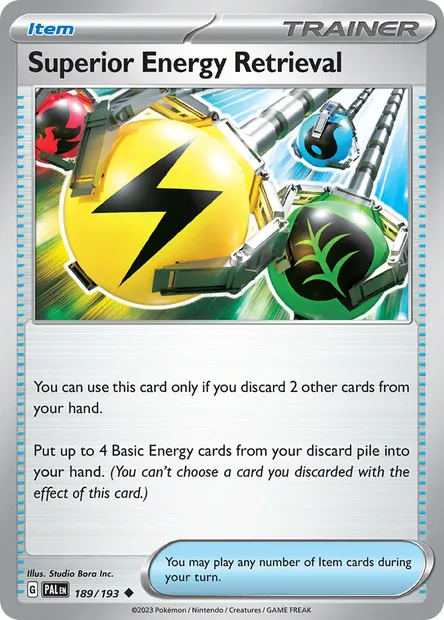 Superior Energy Retrieval, Pokémon card PAL 189 — Paldea Evolved set