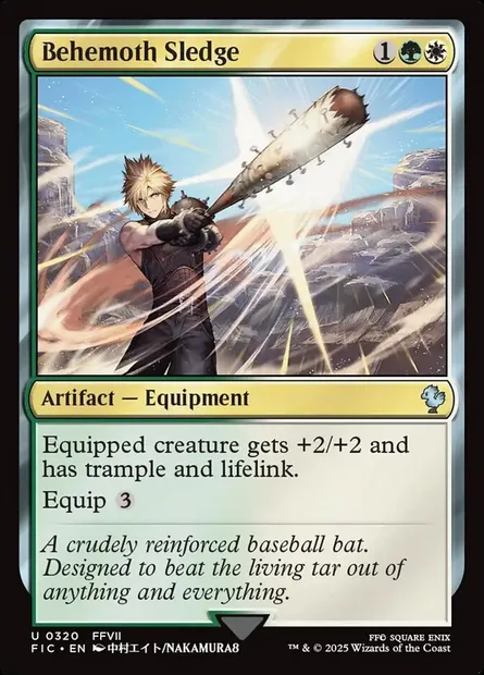 Behemoth Sledge, Magic card FIC 320 — Final Fantasy Commander set