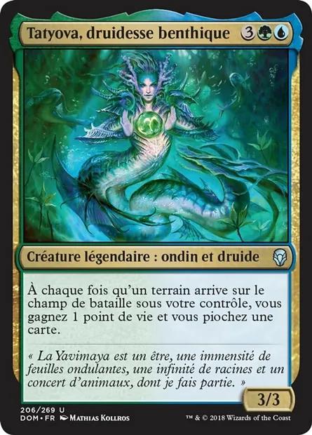 Tatyova, druidesse benthique, carte Magic DOM 206 — extension Dominaria