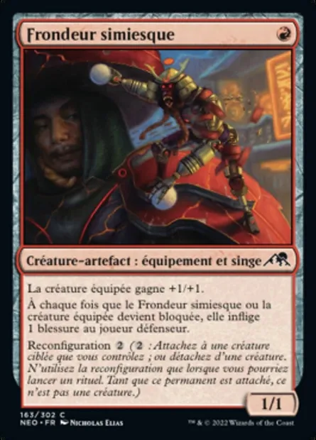 Frondeur simiesque, carte Magic NEO 163 — extension Kamigawa: La Dynastie Néon