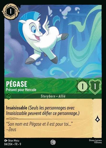 Pégase - Présent pour Hercule, carte Disney Lorcana CH9-084 — extension Fabuleux