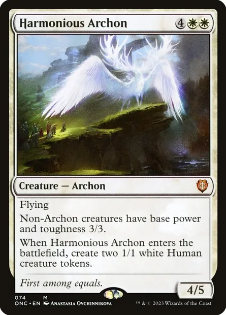 Harmonious Archon, Magic card ONC 74 — Phyrexia: All Will Be One Commander set