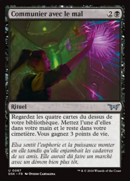 Communier avec le mal, carte Magic DSK 87 — extension Duskmourn: House of Horror