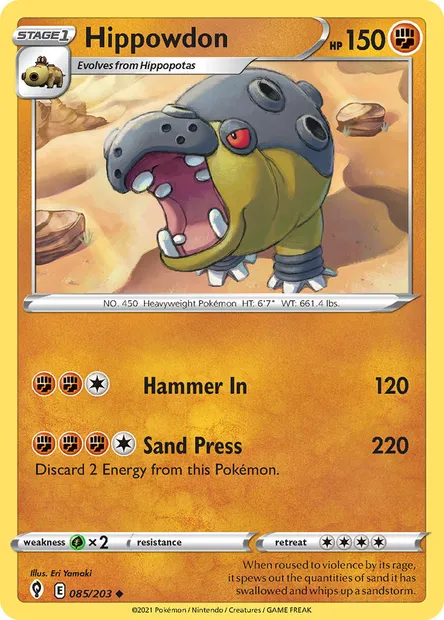 Hippowdon, Pokémon card EVS 85 — Evolving Skies set