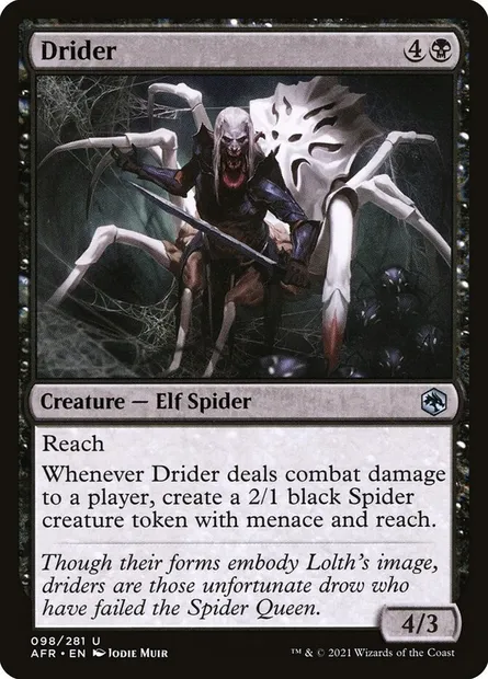 Drider, Magic card AFR 98 — Adventures in the Forgotten Realms set