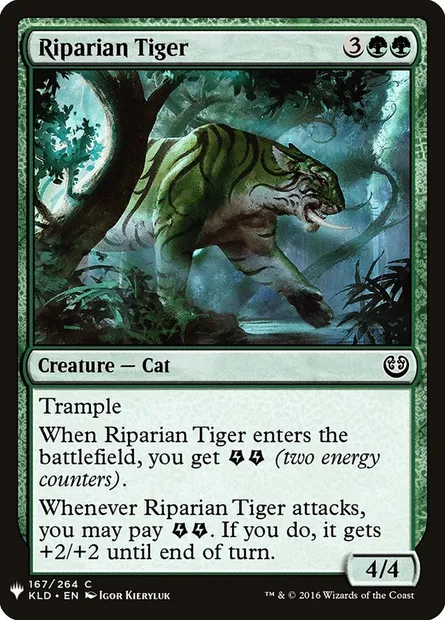 Tigre riverain, carte Magic PLST KLD-167 — extension The List