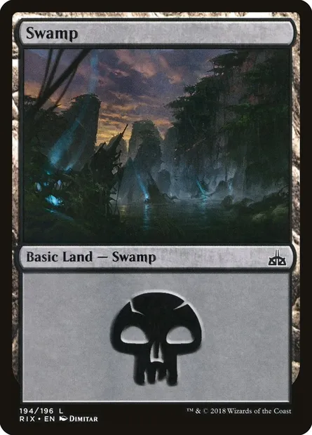 Swamp, Magic card RIX 194 — Rivals of Ixalan set