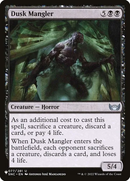 Dusk Mangler, Magic card PLST SNC-77 — The List set