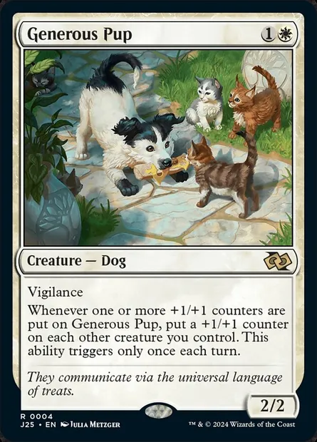 Generous Pup, Magic card J25 4 — Foundations Jumpstart set