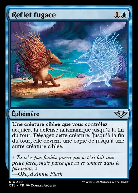 Reflet fugace, carte Magic OTJ 49 — extension Outlaws of Thunder Junction