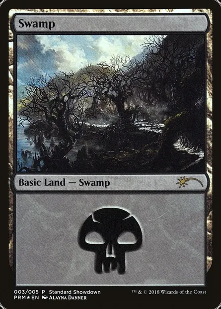 Swamp, Magic card PSS3 3 — M19 Standard Showdown set