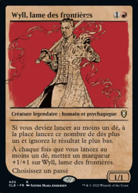 Wyll, lame des frontières, carte Magic CLB 405 — extension Commander Légendes : la bataille de la Porte de Baldur