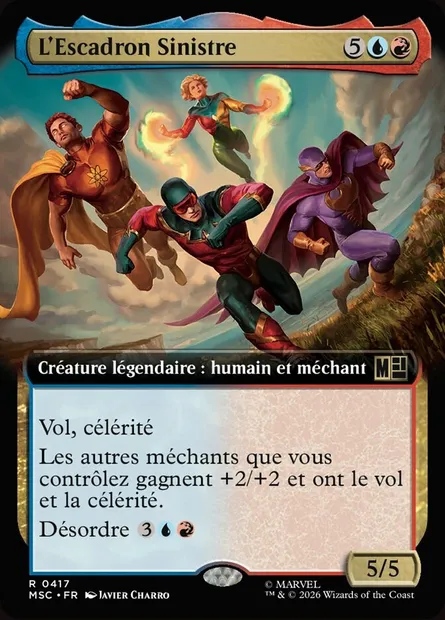 L'Escadron Sinistre, carte Magic MSC 417 — extension Marvel Super Heroes Commander