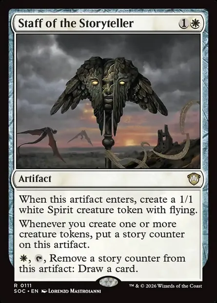 Staff of the Storyteller, Magic card SOC 111 — Secrets of Strixhaven Commander set