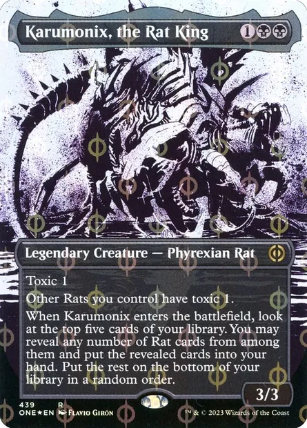 Karumonix, the Rat King, Magic card ONE 439 — Phyrexia: All Will Be One set