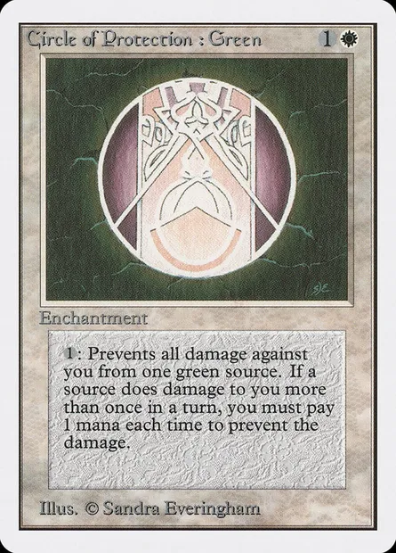 Circle of Protection: Green, Magic card 2ED 12 — Unlimited Edition set