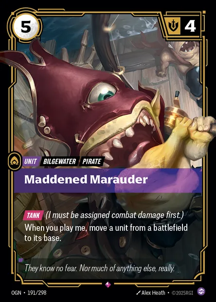 Maddened Marauder, carte Riftbound OGN 191 — extension Origins