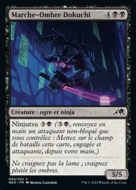 Marche-Ombre Dokuchi, carte Magic NEO 94 — extension Kamigawa: La Dynastie Néon