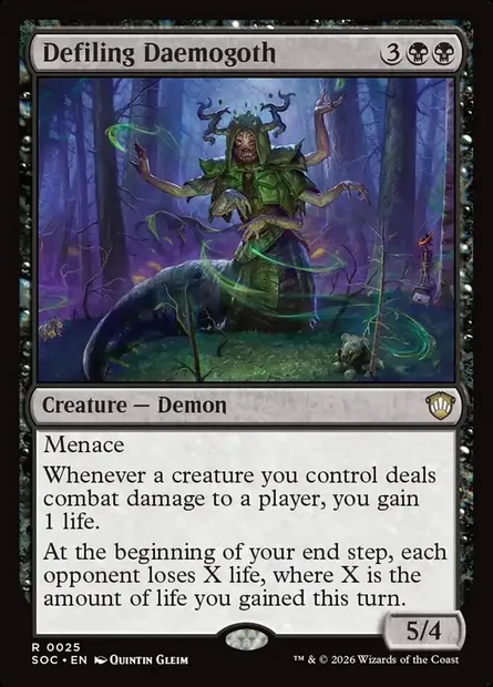 Defiling Daemogoth, Magic card SOC 25 — Secrets of Strixhaven Commander set