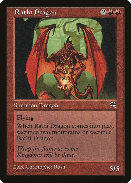 Rathi Dragon, Magic card TMP 196 — Tempest set
