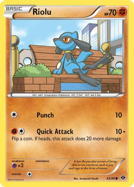 Riolu, Pokémon card NXD 63 — Next Destinies set