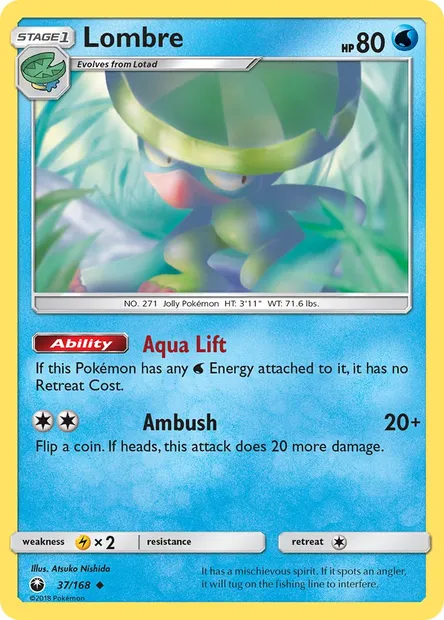 Lombre, Pokémon card CES 37 — Celestial Storm set
