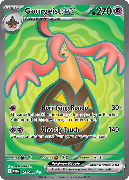 Gourgeist ex, Pokémon card CRI 102 — Chaos Rising set