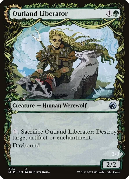 Outland Liberator // Frenzied Trapbreaker, Magic card MID 303 — Innistrad: Midnight Hunt set